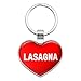 Graphics and More Metal Keychain Key Chain Ring I Love Heart Food H-L - Lasagna
