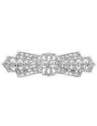 Cubic Zirconia and Sterling Silver Antique Pin