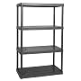 Gracious Living 91000-1C Four Shelf Storage System Light Duty Solid Shelf Design, colours may vary