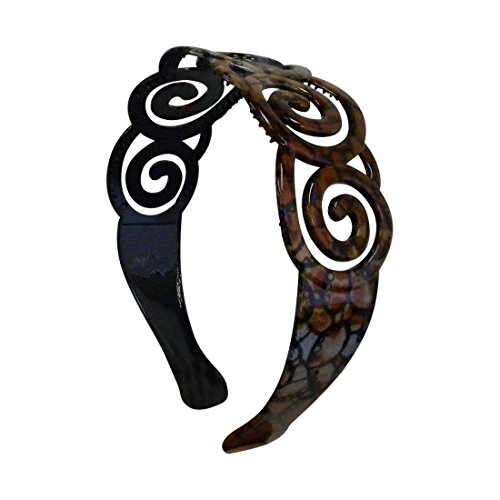 Brown 2 inch Curly Swirl Wide Headband (Motique Accessories)