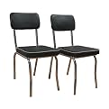 Retro Dining Chair Set of 2 - Black