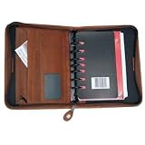Day - Timer Desk Desk Size Rugged Organizer Tan Distressed Cowhide Zippered Planner