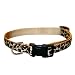 Small Natural Leopard Dog Collar: 5/8" wide, Adjusts 10-14".
