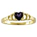 14K Yellow Gold 4 MM Heart Shaped Amethyst Children's Ring