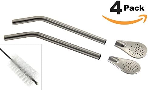 Steelution: Bombilla Filter Straw for Yerba Mate, Loose Tea, with Easy-clean Filter and Straw Cleaner *Ships in Non-plastic Packaging* (4)