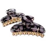 3 inch Taupe Cheetah Animal Print Hair Claw Jaw Clip - Set of 2