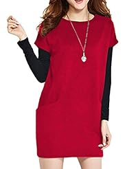 Long Sleeves Cotton/Polyester/Spandex  Shirt Evening Dress/Party Dress/Mini Dress 