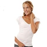Womens Sheer Jersey Short Sleeve V-Neck Tee