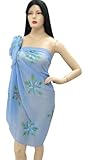 IMAGE OF Sheer Captivating Hand Paint Sarong Wrap Pareo Xmas Christmas Gift
