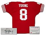 Steve Young San Francisco 49ers NFL Hand Signed Authentic Style Away Red Football Jersey