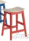 Set of 2 24"H Counter Height Stools in Red Finish