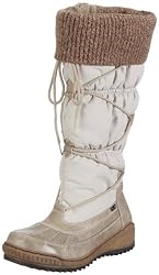 Rieker 97553-60, Damen Snowboots, Weiss (muschel/sportweiss/hellbraun 60), EU 41