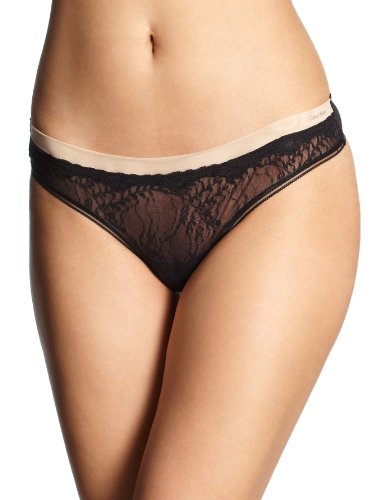 Calvin Klein Underwear Damen String  D3401E Luxe Thong, Gr. 38 (M), Schwarz (001 Schwarz) Preisvergleich