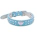 Pet Kingdom 2 Rows Rhinestone Bling Heart Studded Leather Dog Collar For Small Or Medium Pet Collar (Blue, Small)
