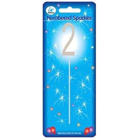 birthday candles - 7" sparkler candle - number 2 - 1 pk