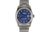 Rolex Midsize Stainless Steel Datejust With Factory Sodalite Diamond Dial