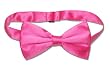 SILK BOWTIE Solid HOT PINK FUCHSIA Color Men's Bow Tie for Tuxedo or Suit