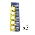 CR2032 Lithium Button Cell 5/pc Battery Pack - 3 Packs