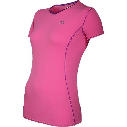 Mizuno Running Women's Rider Tee (Calcite-Bright Violet, X-Large) On Sale