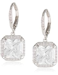 CZ by Kenneth Jay Lane "Classic" Princess-Cut Cubic Zirconia (12 cttw) Dangle Earrings