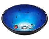 Blue Foil Undertone Glass Vessel Sink