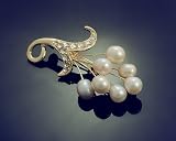 New Freshwater pearl vintage antique rhinestone brooch pin jewelry bouquet P