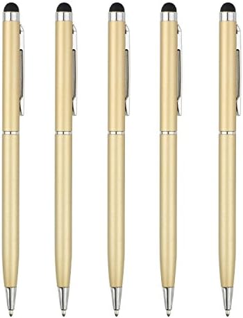 5 Pcs Gold Color Capacitive 2in1 Touch Screen Stylus Ballpoint Pen Stylus/styli Tablet Pen for Iphone 4g 3g 3gs Ipod Touch Ipad 2 3 Sony Playstation PSP Ps Vita Motorola Xoom, Samsung Galaxy, Blackberry Playbook Amm0101us, Barnes and Noble Nook Color, Droid Bionic