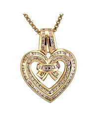 14KT Yellow Gold Diamond Heart Pendant.