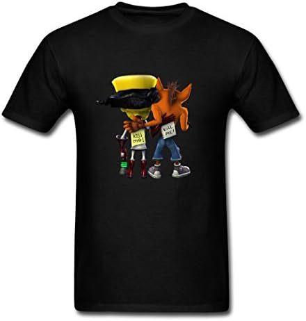 Lkui Crash Bandicoot Kiss Me Latest Offers Men's T-Shirt Black Large