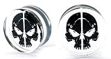 Skull Plug Acrylic 0 gauge sold individually.