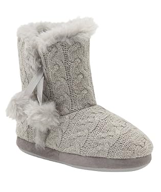 Grey Cable Bootee