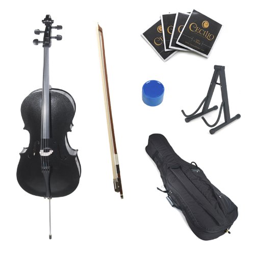 Cecilio 3/4 CCO Student Cello Outfit - Black Metallic Varnish On Sale