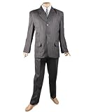 BJK Pinstriped Grey 3-Piece Suit with Shirt & Tie (Sizes 10 - 18)