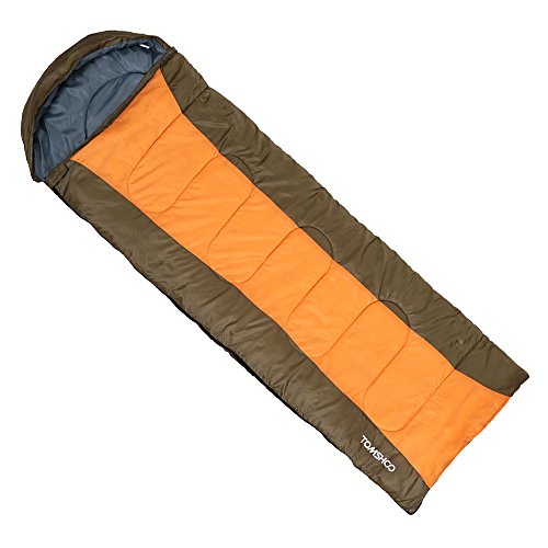 TOMSHOO 220 * 75cm Thermal Adult Autumn & Winter Hooded Envelope Sleeping Bag for Camping Travel Hiking Outdoor