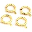 4 Yellow Gold Plated Spring Ring Clasps Findings 18mm