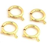 4 Yellow Gold Plated Spring Ring Clasps Findings 18mm