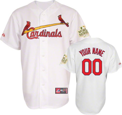 St. Louis Cardinals Jersey: Personalized Home White Replica Jersey with 2011 World Series Participant Patch