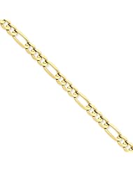 14k 6mm Concave Open Figaro Chain