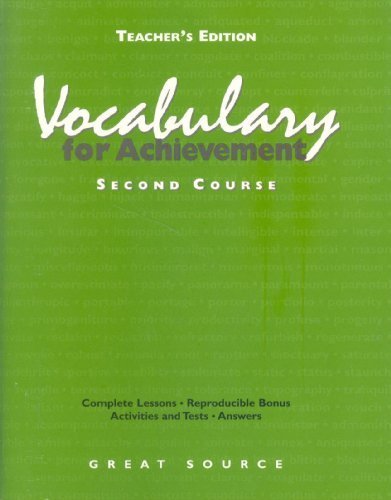 vocabulary for achievement 2nd course grade 8