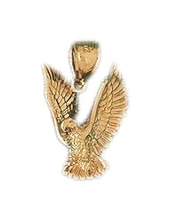 Dazzlers Solid 14k Gold Flying Eagle Charm Pendant Available in three colors from jewelsberry (weights: 2.8 grams only)