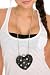 Black Studded Heart Coin Purse Necklace