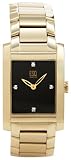 Gold Tone Venture Black Dial Diamonds