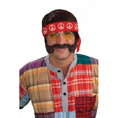 Mens Halloween Hippie Costume Kit