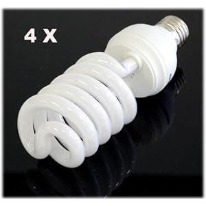 Cowboystudio Full Spectrum Light Lighting Bulb Four 45W Photography Photo CFL 5500K - Case... by Cowboystudio