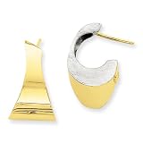 14k & Rhodium J Hoop Earrings