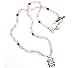  : ROSE QUARTZ LOVE NECKLACE 16 1/2 DOUBLE HAPPINESS PENDANT