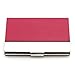 Partstock(TM) Litchi Profile PU Leather & Stainless Steel Business Name Card Holder Wallet Credit Card ID Case/Holder 22 Name Cards Case.(Rose Red)