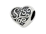 Zable(tm) Sterling Silver Sis' Heart Shape Bead / Charm