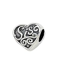 Zable(tm) Sterling Silver "Sis" Heart Shape Bead / Charm
