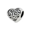 Zable(tm) Sterling Silver Sis' Heart Shape Bead / Charm